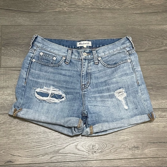Madewell Pants - Madewell Women's Boyshorts Shorts Rip & Repair Edition Size 25 Raw Hem High Rise